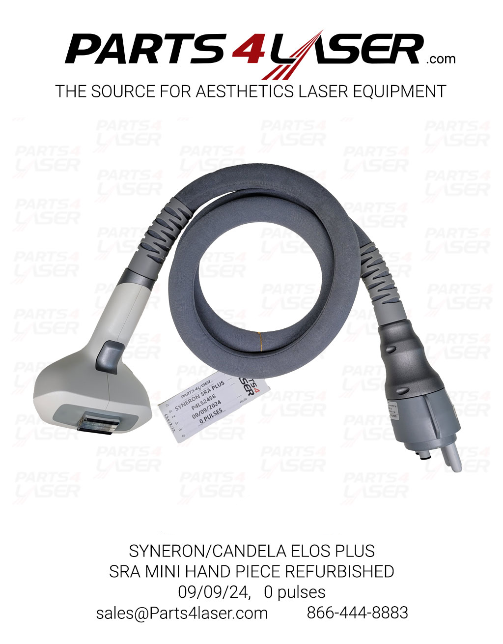 SYNERON/CANDELA ELOS PLUS, SRA MINI HAND PIECE REFURBISHED, 0 PULSES, P4L52456, 09/09/2024