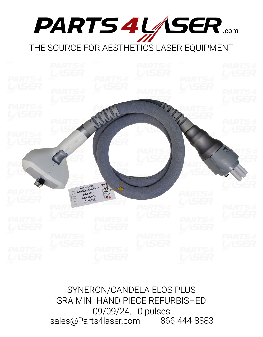 SYNERON/CANDELA ELOS PLAS, SRA MINI HAND PIECE REFURBISHED, 0 PULSES, P4L55141, 09/09/2024