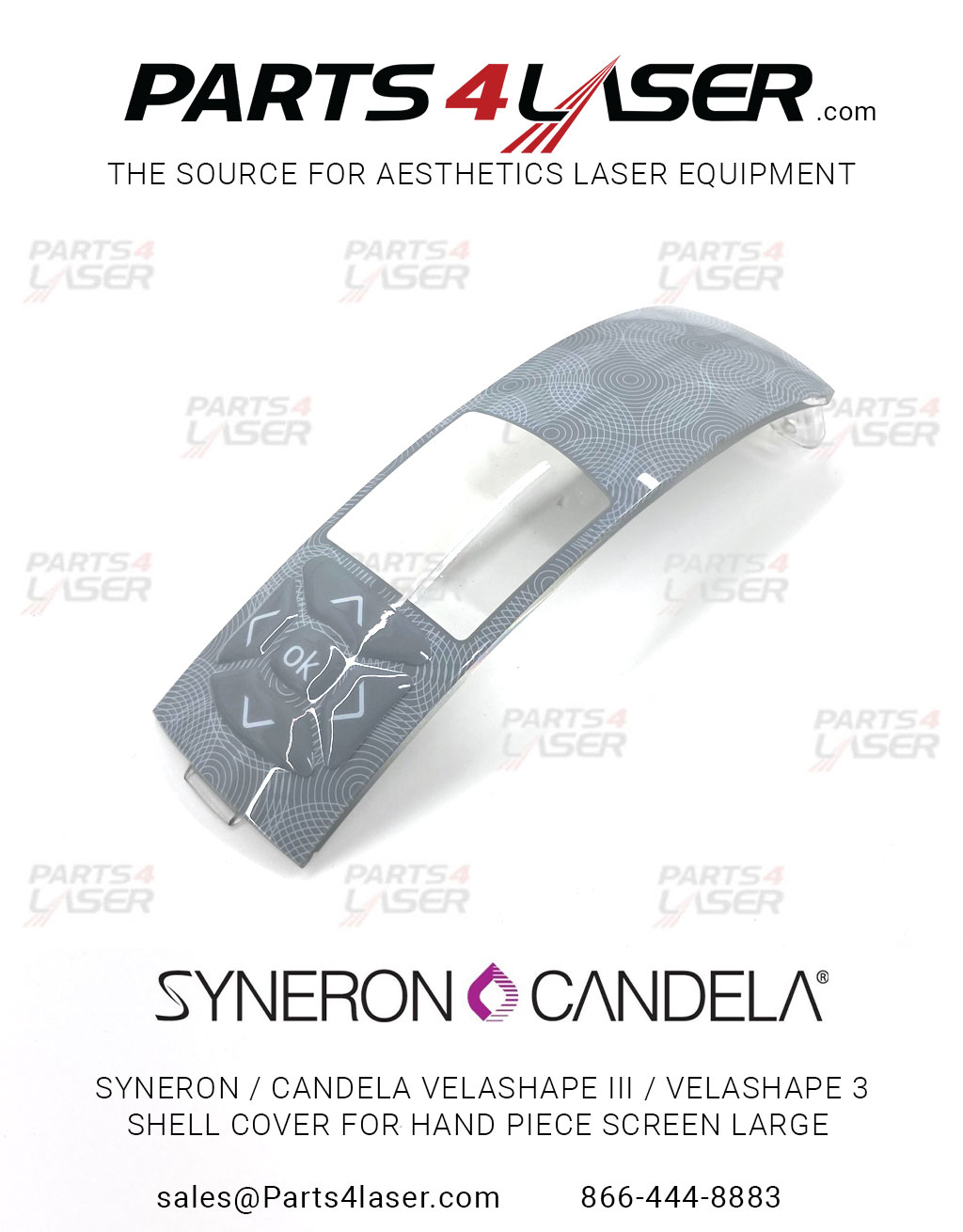 SYNERON / CANDELA VELASHAPE III / VELASHAPE 3 SHELL COVER FOR HANDPIECE SCREEN LARGE, SYSC3680,D4
