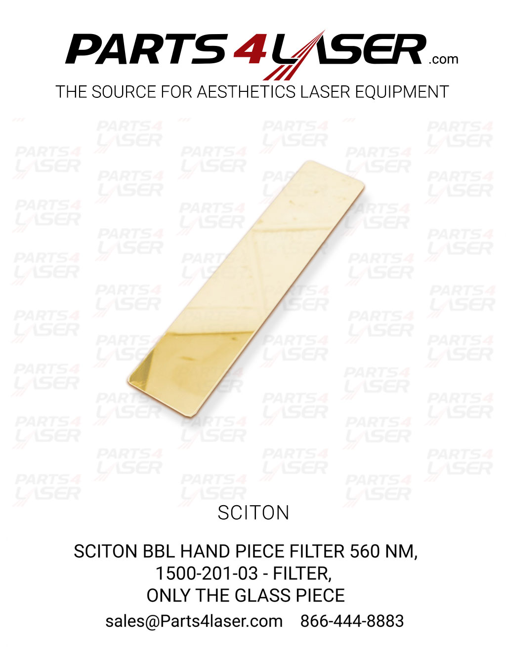 Sciton BBL HAND PIECE FILTER 560 nm, 1500-201-03 - Filter, BBL, 560nm, SCITON GLASS FILTER 560nm SCCN2156