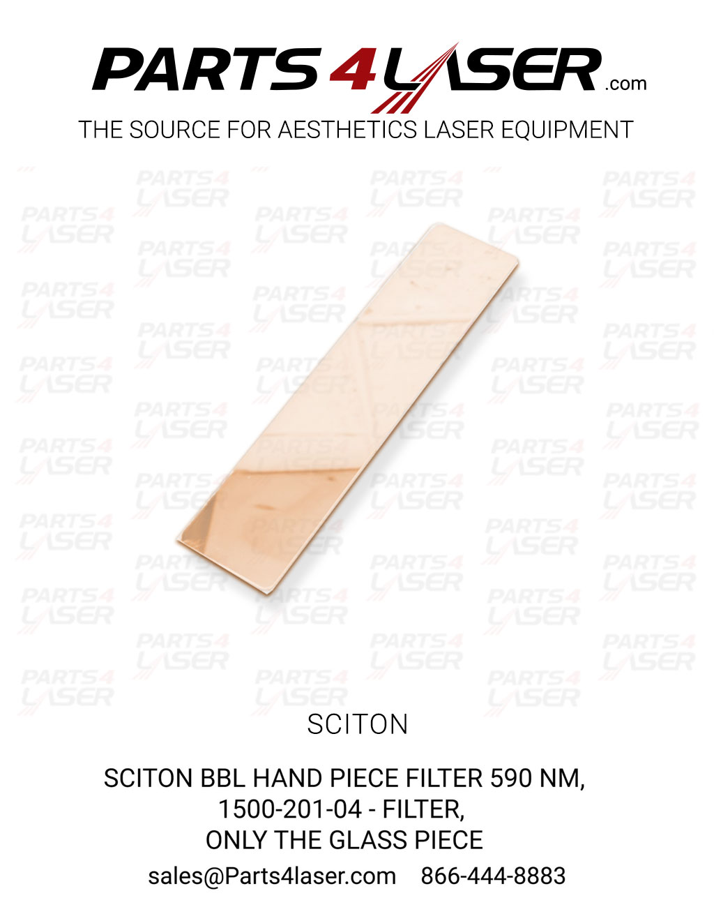 Sciton BBL HAND PIECE FILTER 590 nm, 1500-201-04 - Filter, BBL, 590 nm, SCITON GLASS FILTER 590 nm SCCN2157