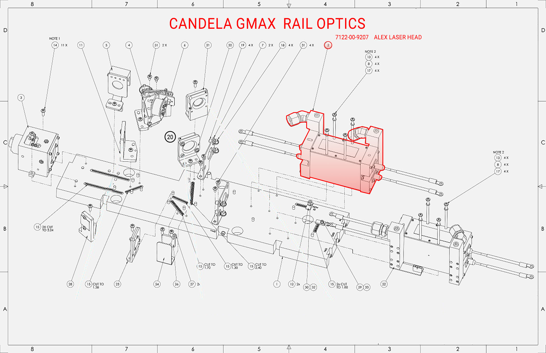 CANDELA GENTLE GMAX PRO ALEX LASER HEAD #2 7122-00-9207 CALH3278 NO LASER ROD - Image 2