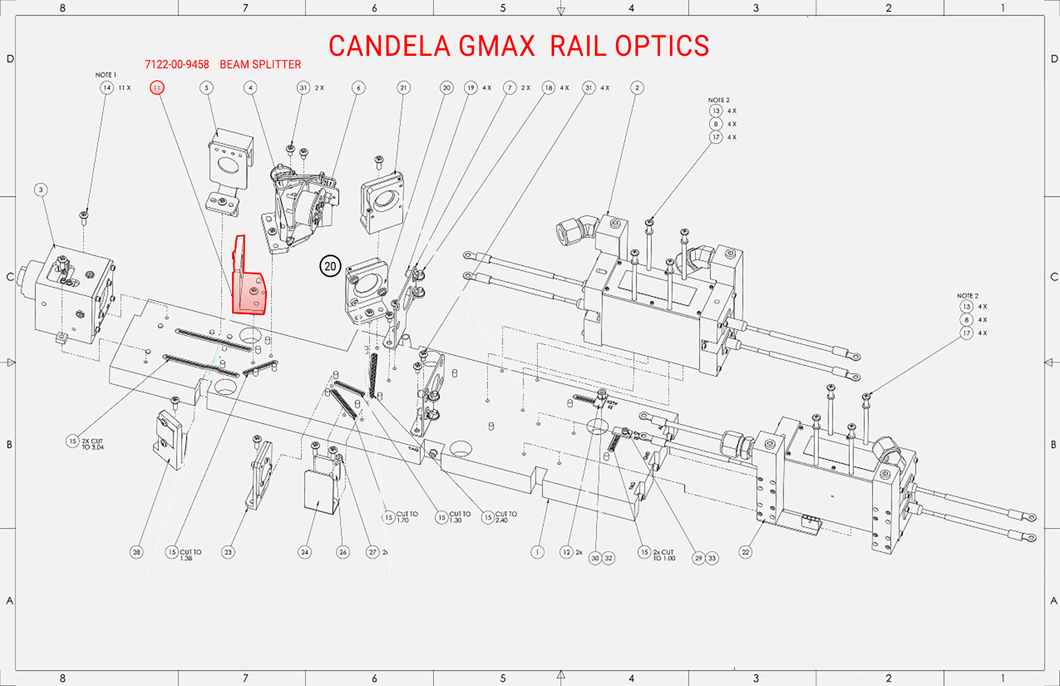 CANDELA BEAM COMBINER GMAX PRO,GENTLE MAX PRO BEAM COMBINER LENS ONLY 8055-00-0304 CAOP1249 #20 - Image 3