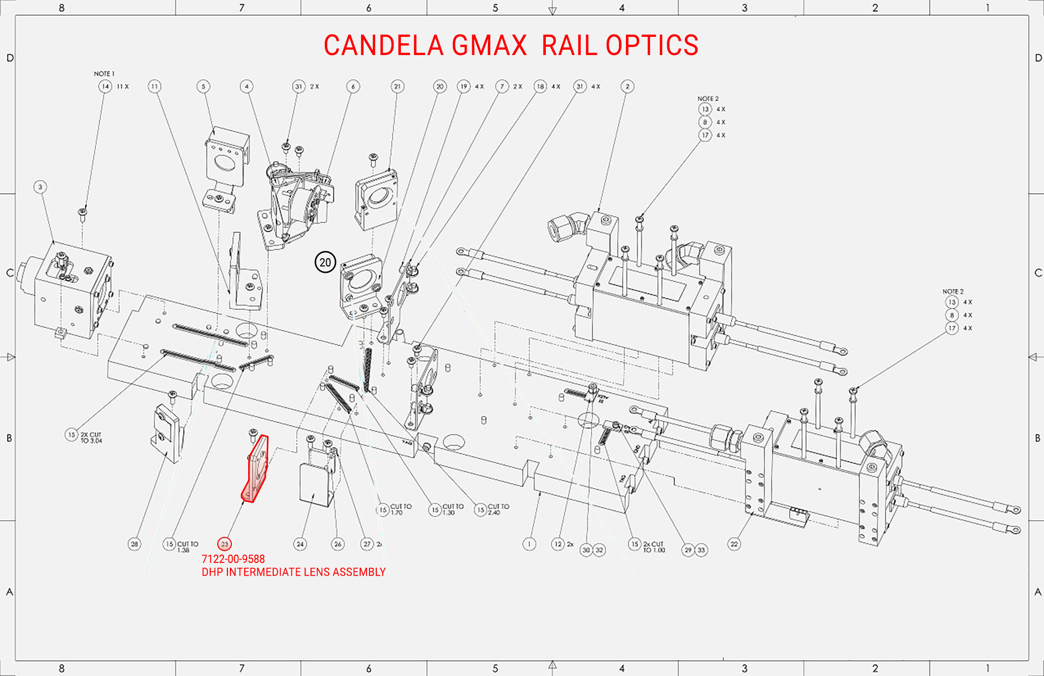 CANDELA PRO DHP INTERMEDIATE LENS ASSEMBLY #23 7122-00-9588 CAOP3437 - Image 2