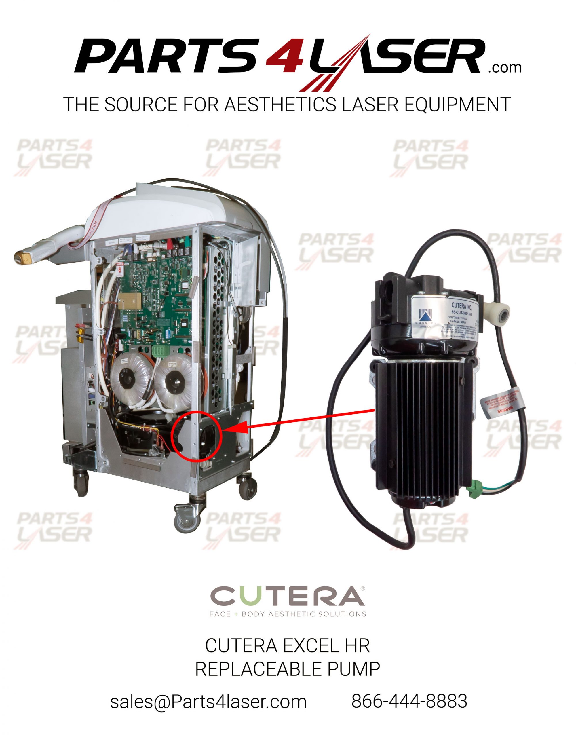 CUTERA EXCEL HR REPLACEABLE WATER PUMP , CUTERA EXCEL HR REPLACEABLE WATER PUMP LARGE PUMP HEAD,CUPU1509 - Image 3