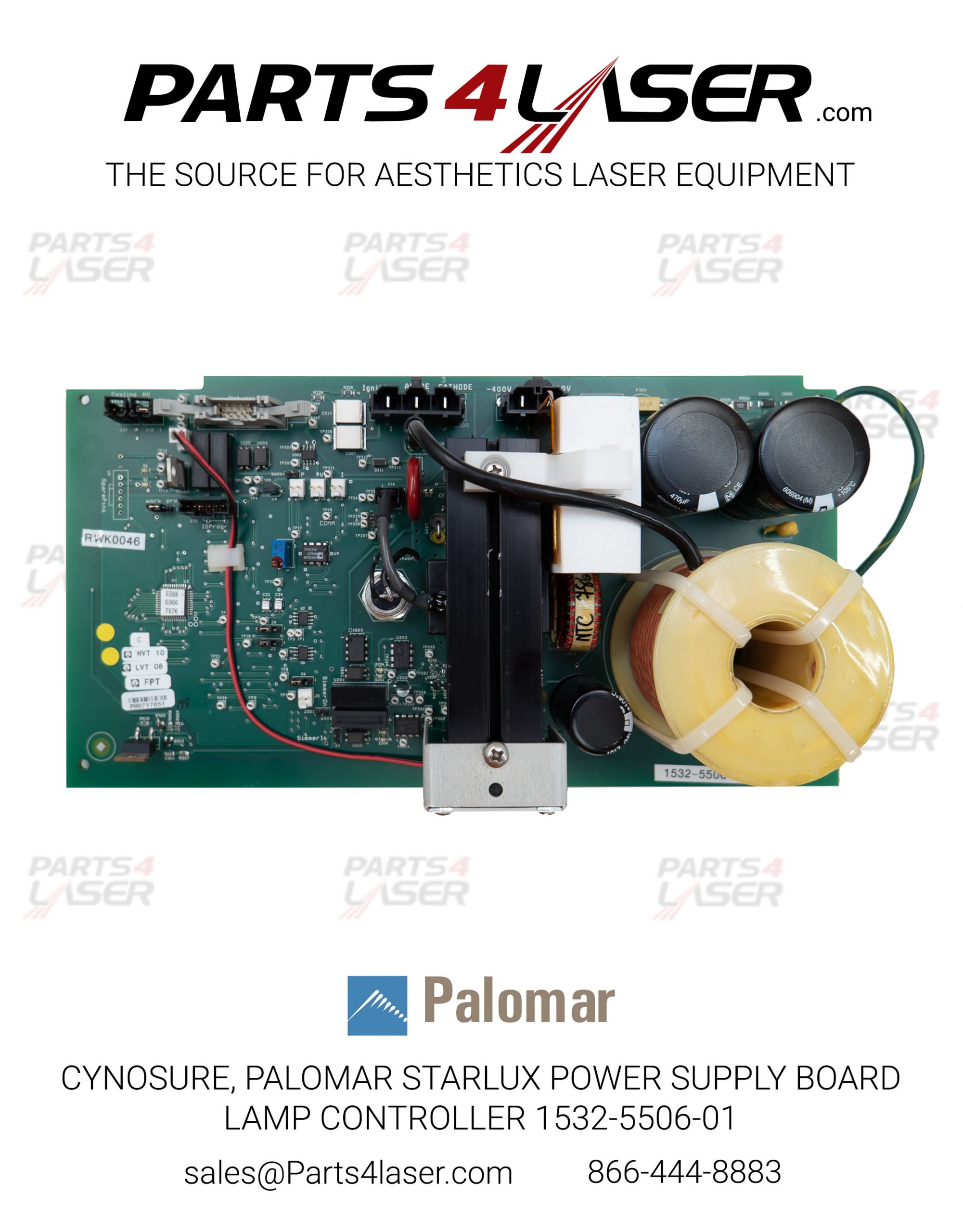 CYNOSURE, PALOMAR STARLUX POWER SUPPLY BOARD LAMP CONTROLLER 1532-5506-01
