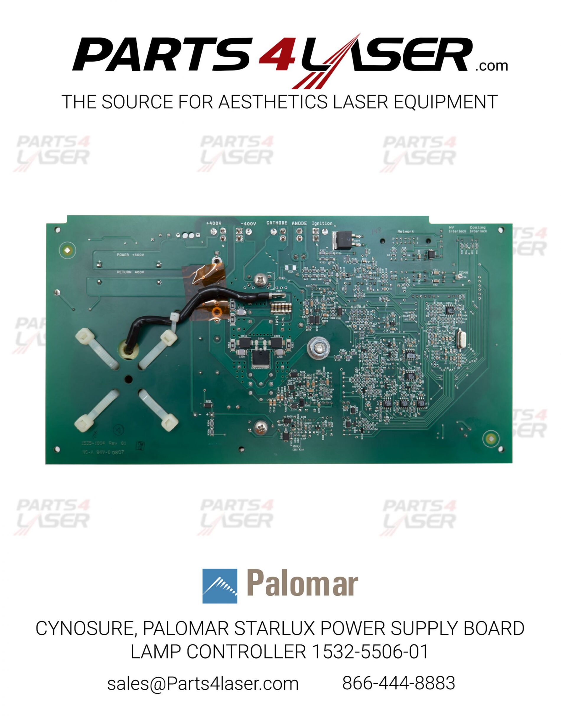 CYNOSURE, PALOMAR STARLUX POWER SUPPLY BOARD LAMP CONTROLLER 1532-5506-01 - Image 2