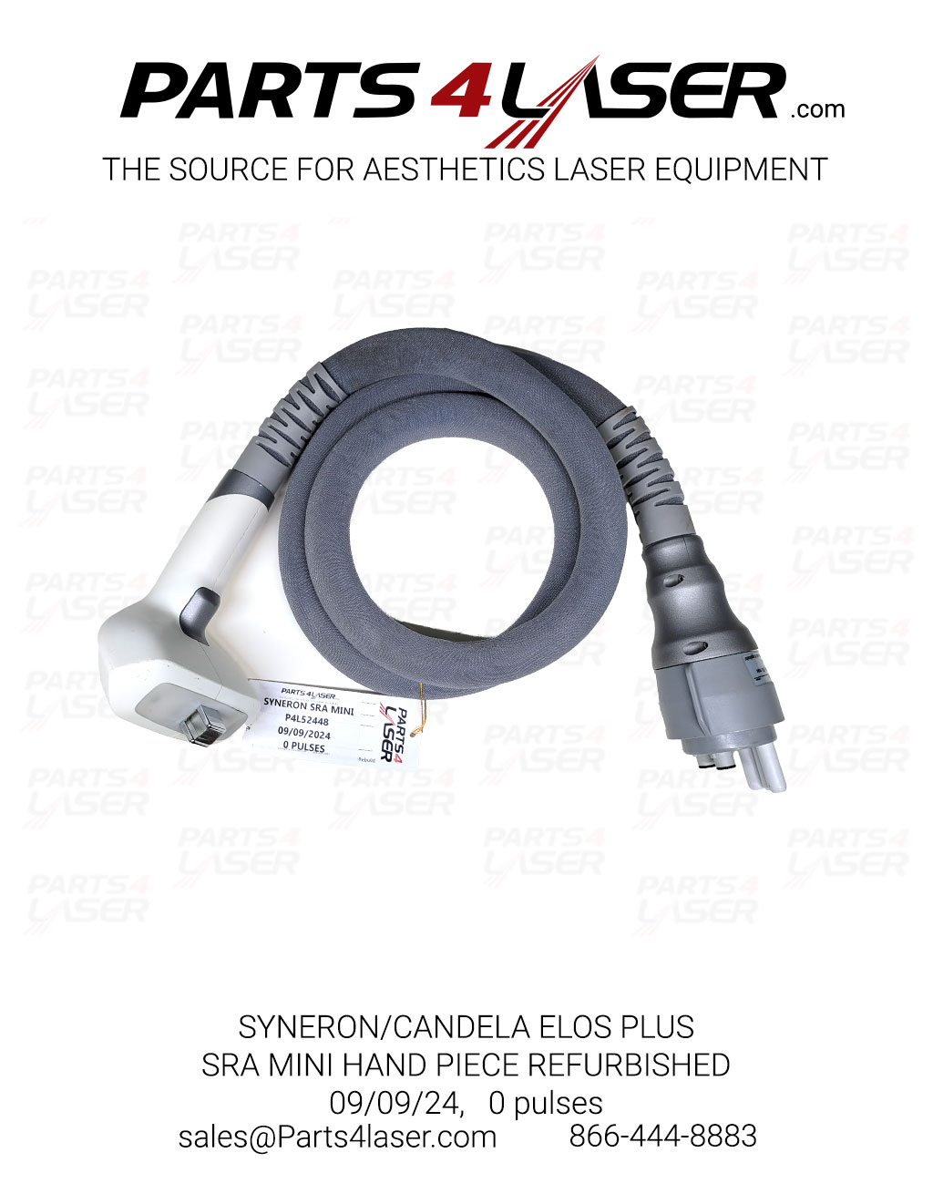 SYNERON/CANDELA ELOS PLUS, SRA MINI HAND PIECE REFURBISHED, 0 PULSES, P4L52448, 09/09/2024