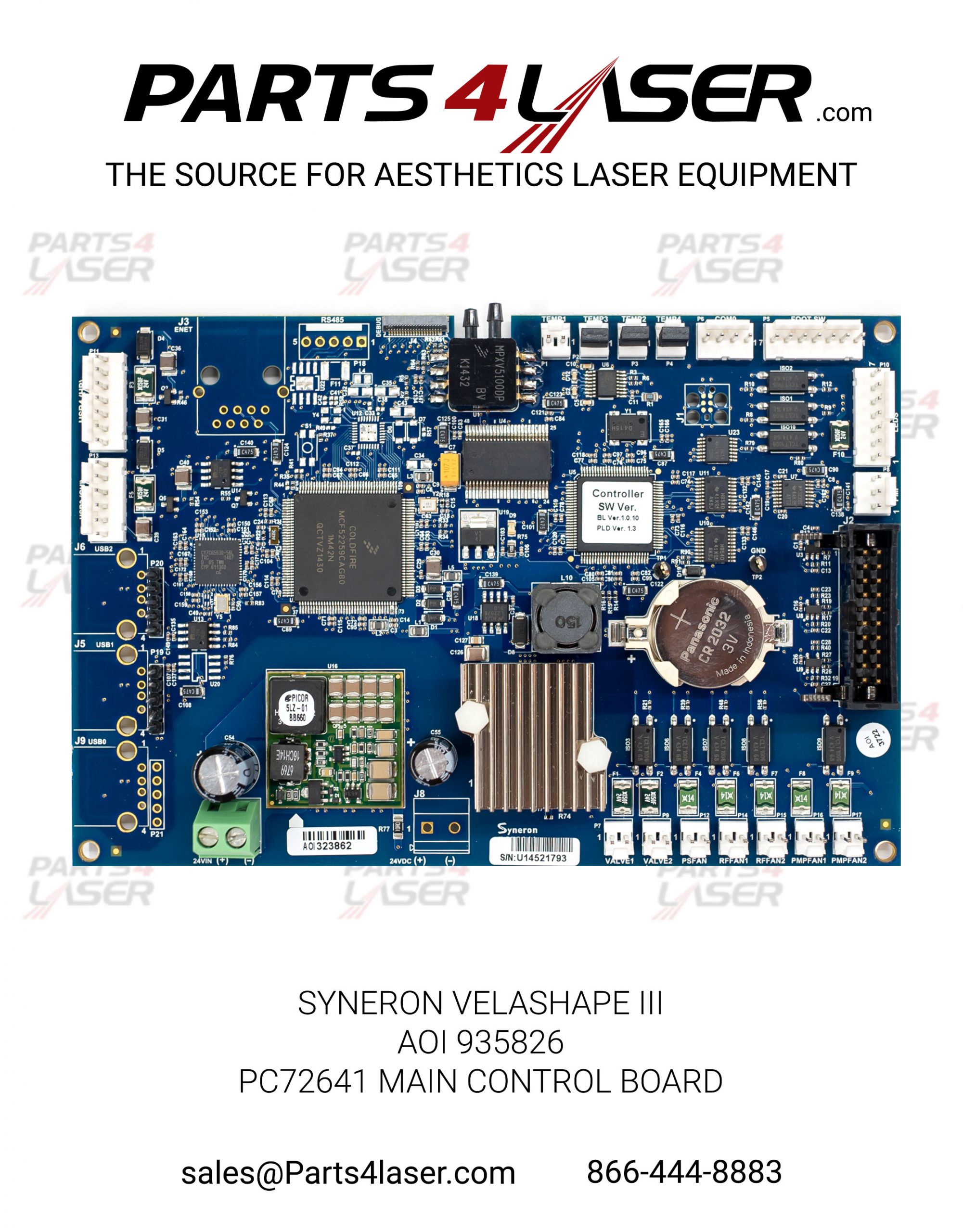 SYNERON VELASHAPE III AS83192 AOI 935826 PC72641 MAIN CONTROL BOARD , SYPC2701 - Image 2