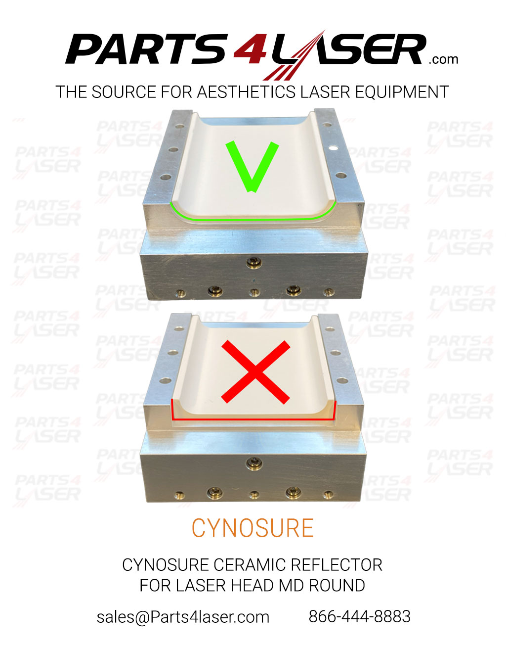 CYNOSURE CERAMIC REFLECTOR FOR LASER HEAD MD ROUND CYCN3181 - Image 2
