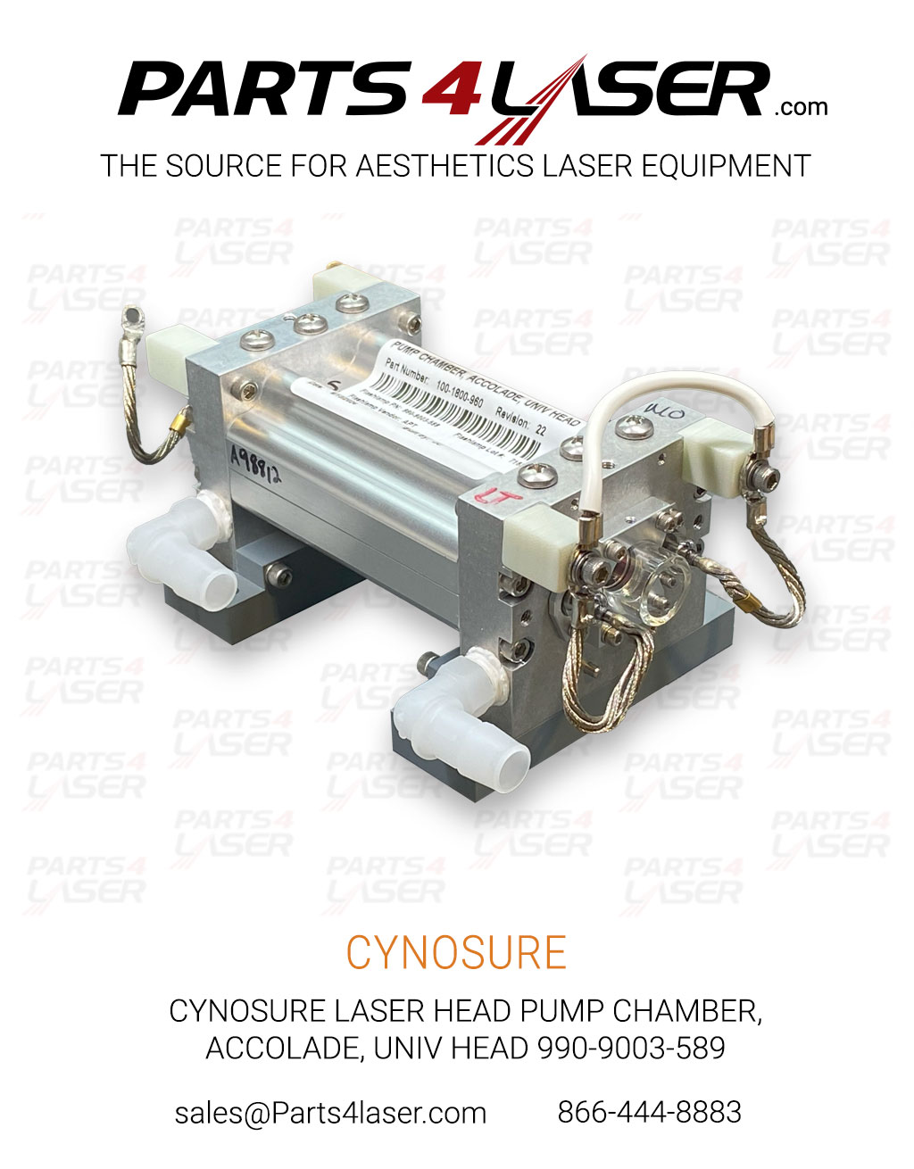 CYNOSURE LASER HEAD PUMP CHAMBER, ACCOLADE, UNIV HEAD 990-9003-589 CYLH3738