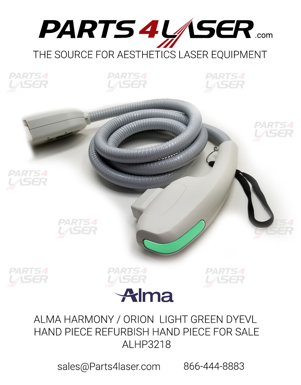 ALMA HARMONY / ORION LIGHT GREEN DYE-VL HAND PIECE REFURBISH HAND PIECE FOR SALE ALHP3218
