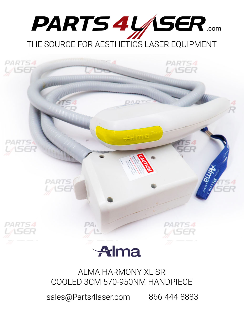 ALMA HARMONY XL SR COOLED 3CM 570-950NM HANDPIECE (YELLOW) FOR SALE - Image 2