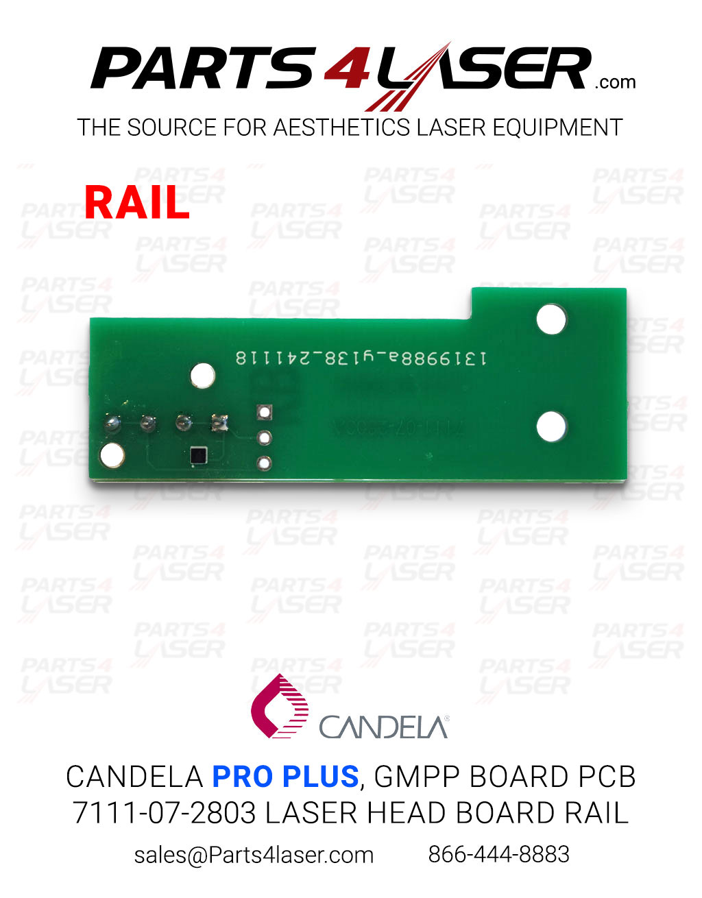 CANDELA PRO PLUS, GMPP BOARD PCB 7111-07-2803 LASER HEAD BOARD RAIL CAPC3749-RAIL - Image 3