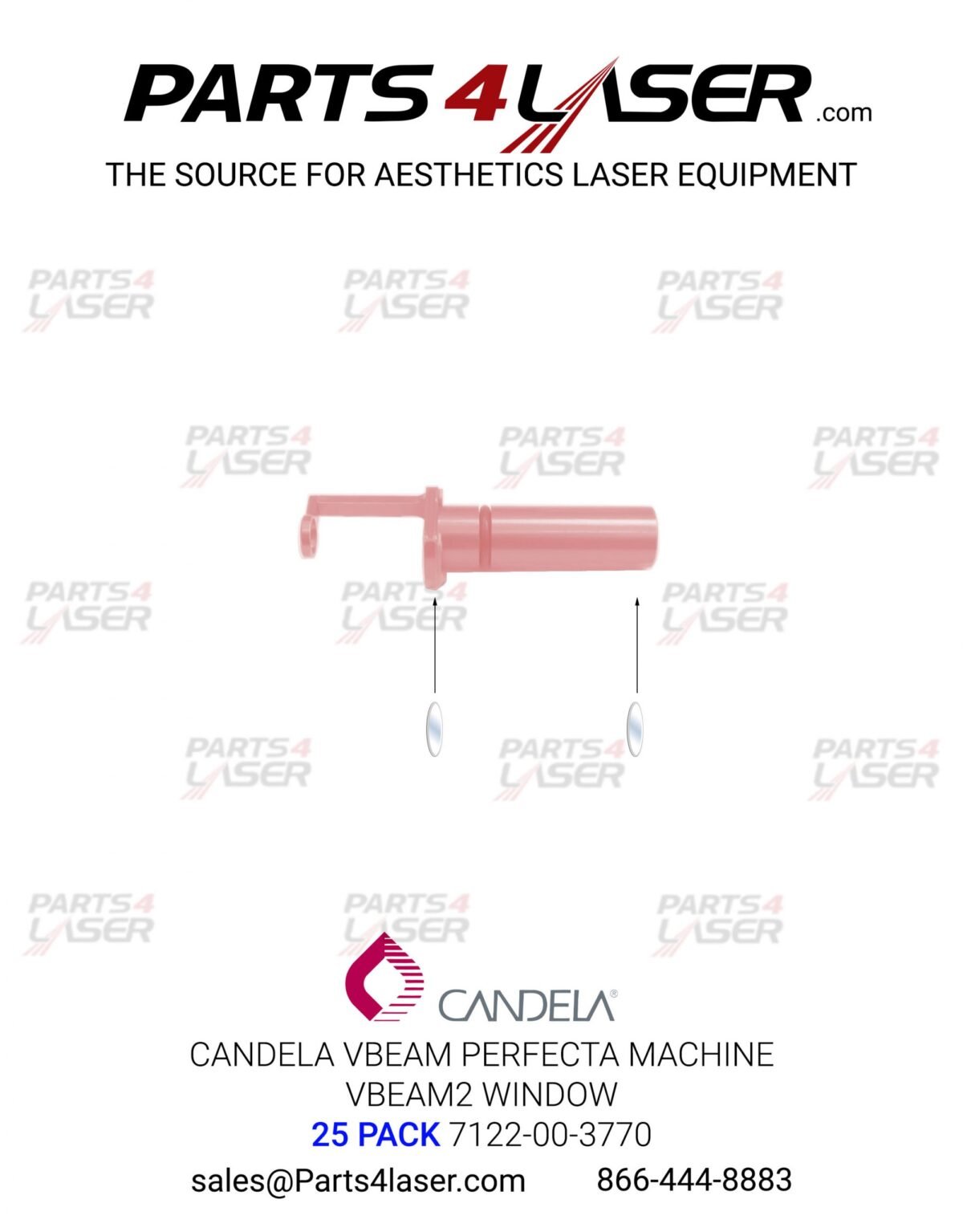 CANDELA  VBEAM PERFECTA MACHINE - VBEAM2 WINDOWS , V-BEAM 2 V-BEAM2 , 25 PACK 7122-00-3770, CAOP1277 B28