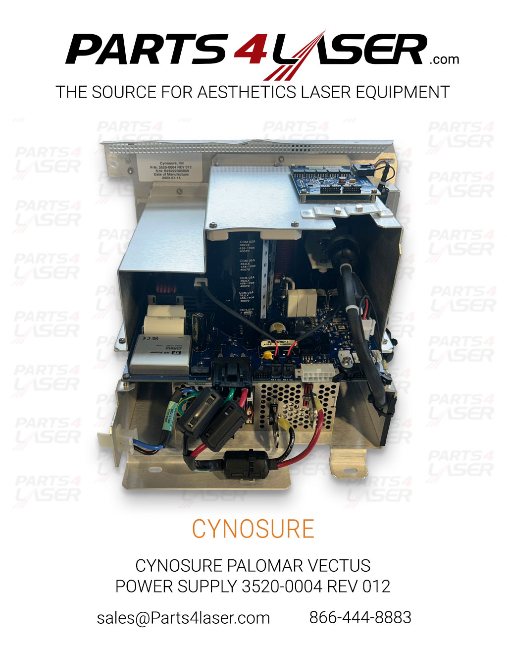 CYNOSURE PALOMAR VECTUS POWER SUPPLY 3520-0004 REV 012 CYPS3039 - Image 3