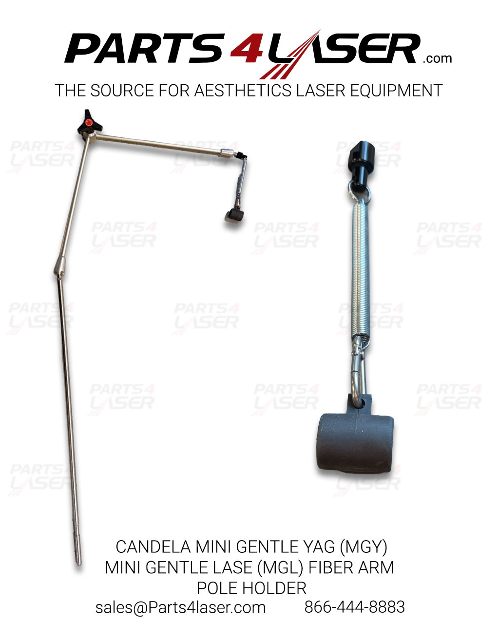 FIBER ARM POLE HOLDER WITH SPRING HOLDER FOR CANDELA® MINI GENTLE LASE, MGL, MINI GENTLE YAG, MGY CACN3819