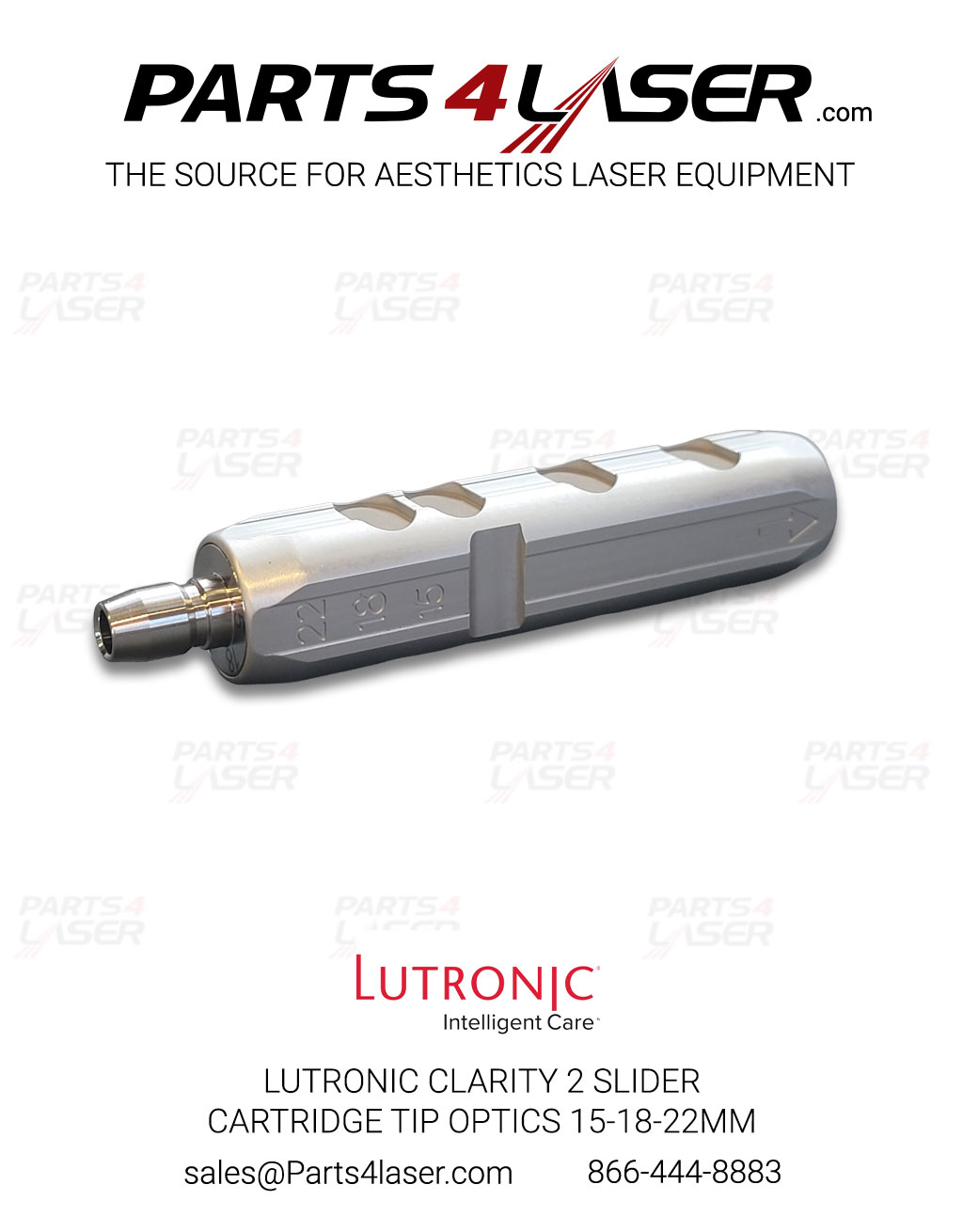 LUTRONIC CLARITY 2 SLIDER CARTRIDGE TIP OPTICS 15-18-22MM LTOP3811